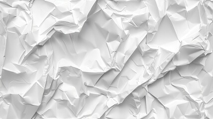 a crumpled white paper surface, highlighting each crease and wrinkle for a tactile experience. SEAMLESS PATTERN.
