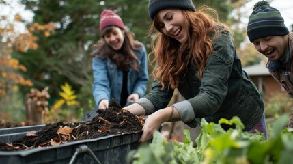 Using waste as compost in the garden for sustainable gardening - 750514816