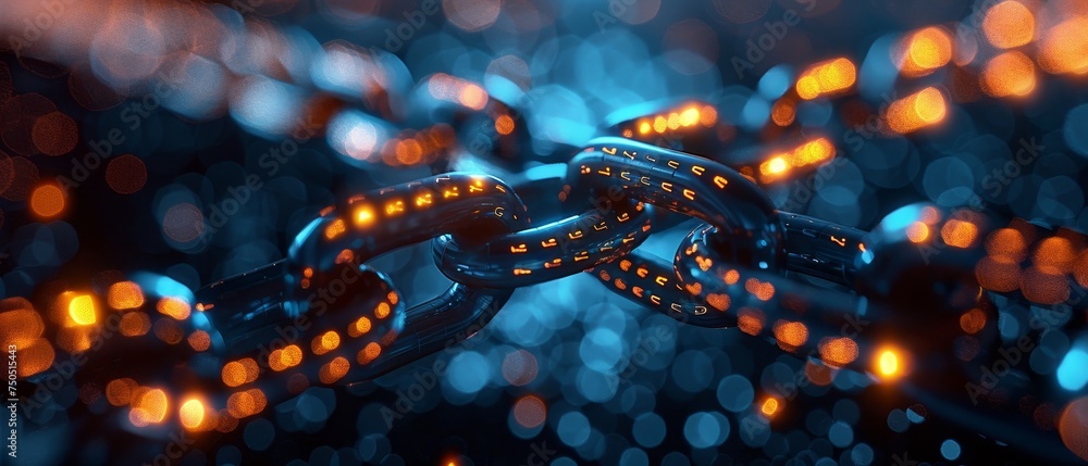 Aufkleber The blockchain technology concept banner. Mining, exchange, and peer-to-peer arbitration of cryptocurrencies. Digital block or cube created from digital financial data. Fintech abstract background.