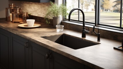 Kitchen table with sink