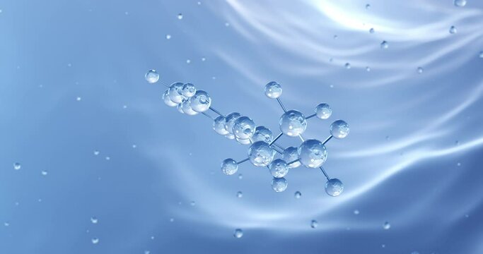 Propylparaben rotating molecular structure, 3d model of molecule, preservative e216, looped video
