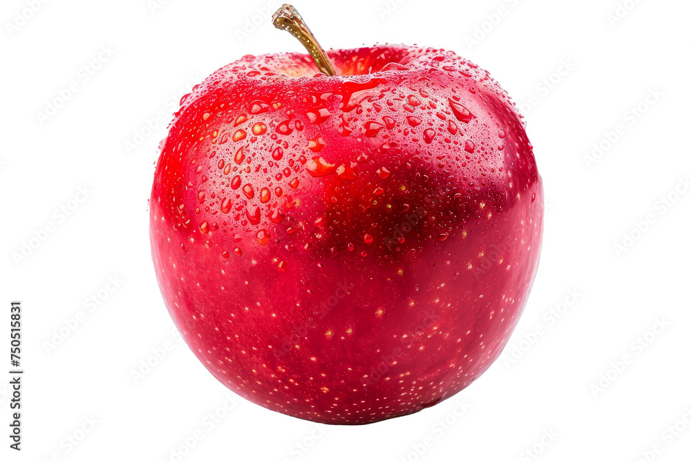 Poster The red apple is isolated on a white background. The clipping path shows a full depth of field on the scene.