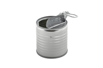 Little opened tin can container for distribution or storage and packaging of food
