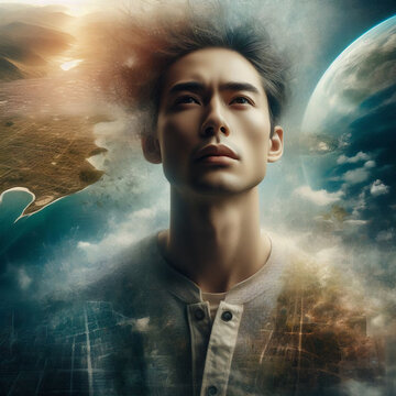 person in the sky