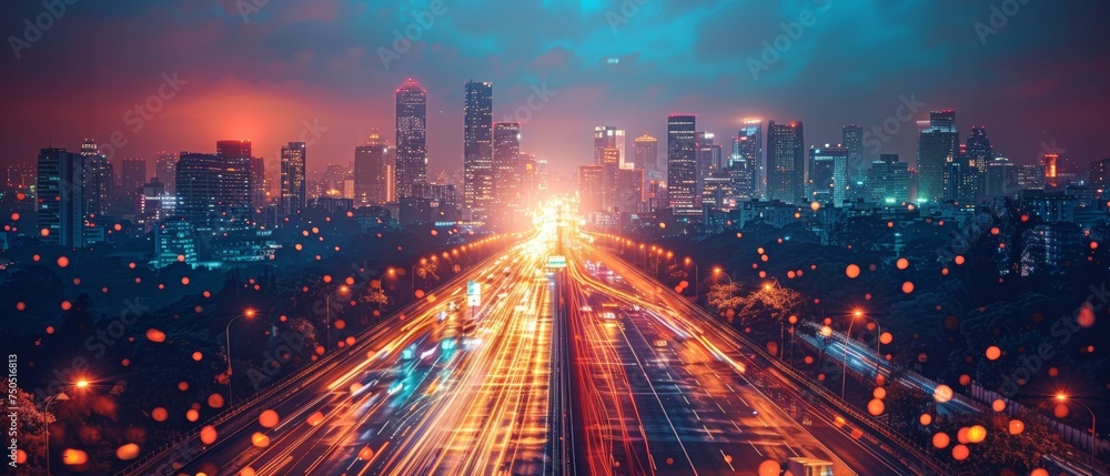 Poster intelligent cities, cloud computing, internet of things, abstract image visuals