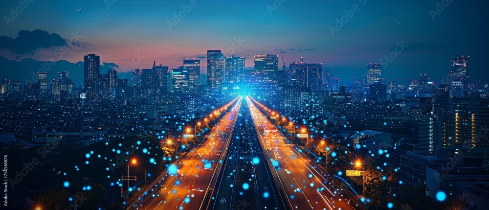Poster smart cities and internet of things (iot). ict (information and communication technology).