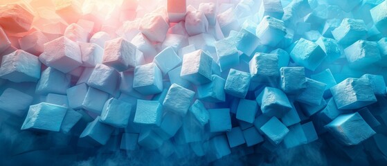Sugar sweetener. Low poly style design. Modern 3D graphic concept. Blue geometric background. Wireframe connection structure.  illustration. - obrazy, fototapety, plakaty