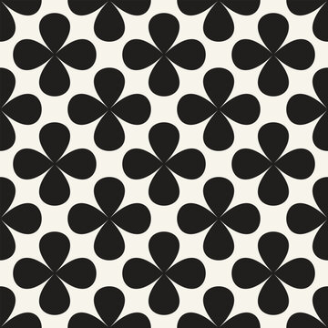 Vector seamless pattern. Repeating geometric elements. Stylish monochrome background design.