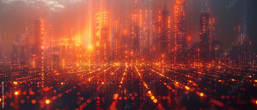 Poster IoT, ICT(Information Communication Technology), digital transformation, and abstract image visual technology are some of the topics covered by smart cities and wireless communication networks.