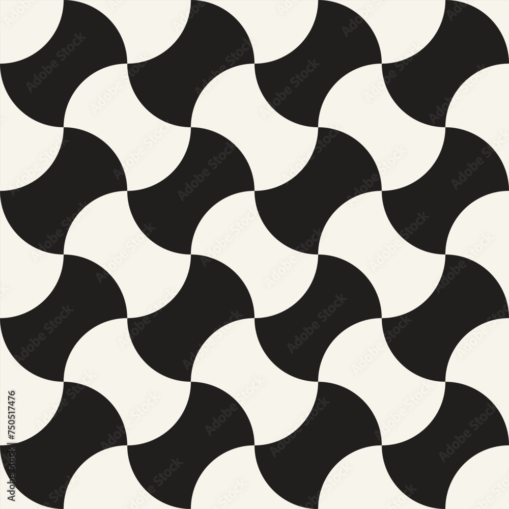 Wall mural vector seamless pattern. repeating geometric elements. stylish monochrome background design.