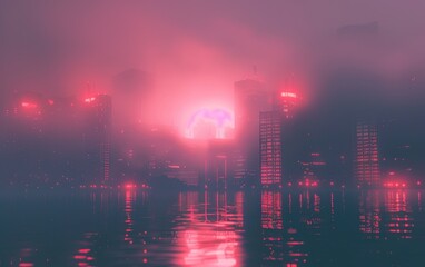 3d rendering illustration cyberpunk city with vibrant neon light scene. AI generated image