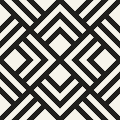 Vector seamless pattern. Repeating geometric elements. Stylish monochrome background design. - 750518273