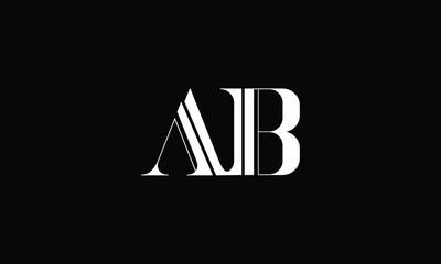AB, BA, A, B, Abstract Letters Logo Monogram