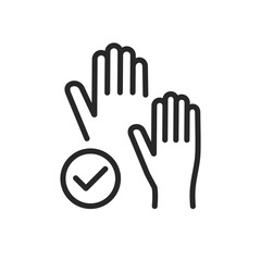 Community Voting Hands Icon. Collective Decision and Public Agreement Symbol with Raised Hands for Democratic Participation, Consensus Building and Union.