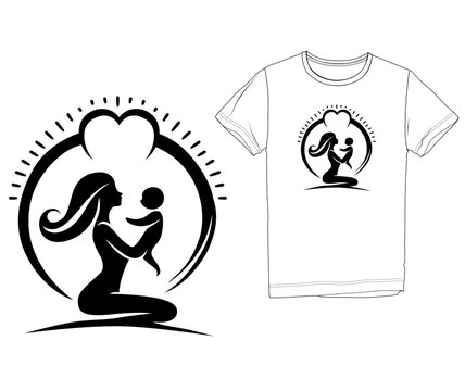 mom & baby t-shirt design 