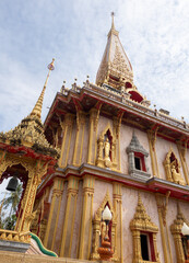 Pagoda of Wat Chalong, the biggest buddhist temple in Phuket, Thailand