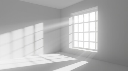 A room featuring a window with sunlight streaming in, illuminating the space