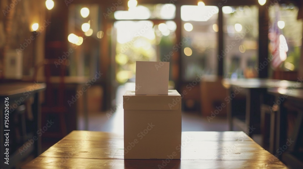 Aufkleber a box sits on top of a wooden table in a simple and minimalistic setting