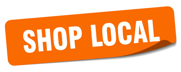 shop local sticker. shop local label