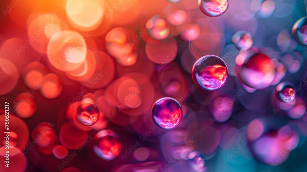 Poster cluster of bubbles floating in the air, creating a whimsical and captivating scene