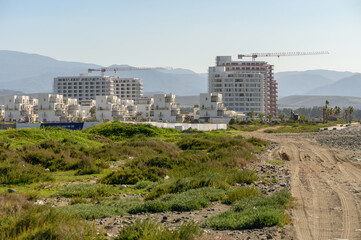 Obraz premium residential complex with white houses in winter in Cyprus 3