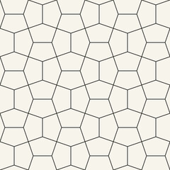 Vector seamless pattern. Repeating geometric elements. Stylish monochrome background design. - 750522469