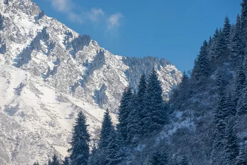 Fotobehang ski resort in the mountains © Alexandr Vlassyuk