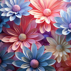 Fototapeta premium Seamless floral pattern with colorful flowers. Vector illustration. Eps 10