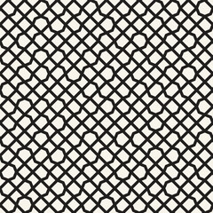 Vector seamless pattern. Repeating geometric elements. Stylish monochrome background design. - 750522834