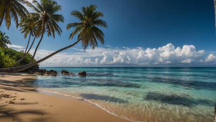 Beautiful, ocean, beach, tropical. generative AI