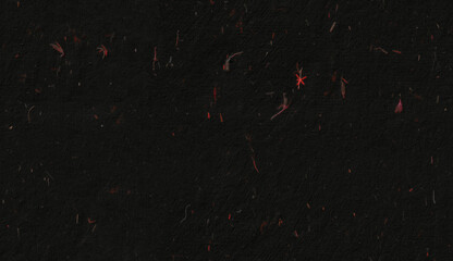 Antique Blank Hand Made Blank Sheet Fibers Red Flowers Black Paper Texture Background. Seamless...