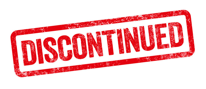Red stamp on a white background - Discontinued