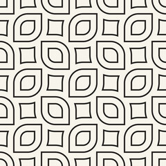 Vector seamless pattern. Repeating geometric elements. Stylish monochrome background design. - 750523428