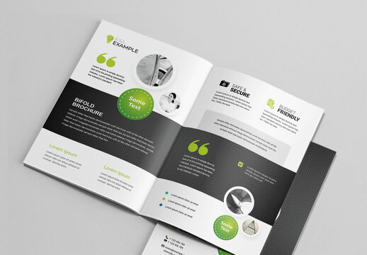 Black Accent Business BiFold Brochure With Cricle