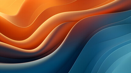 abstract background with smooth lines in orange and blue colors. vector illustration