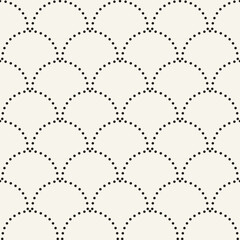 Vector seamless pattern. Repeating geometric elements. Stylish monochrome background design. - 750524477