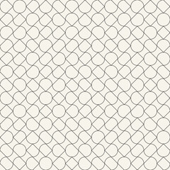 Vector seamless pattern. Repeating geometric elements. Stylish monochrome background design. - 750525271