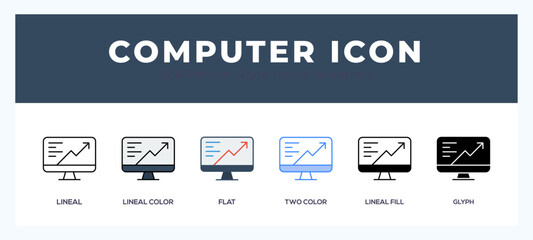 Computer icon set. vector illustration.