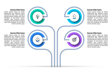 Infographic template. Abstract tree with 4 steps