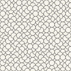 Vector seamless pattern. Repeating geometric elements. Stylish monochrome background design. - 750525807