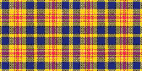 Trade plaid background pattern, softness textile check texture. Floor seamless tartan vector fabric in bright and blue colors.