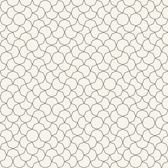 Vector seamless pattern. Repeating geometric elements. Stylish monochrome background design. - 750526419