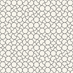 Vector seamless pattern. Repeating geometric elements. Stylish monochrome background design. - 750526671