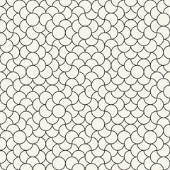 Vector seamless pattern. Repeating geometric elements. Stylish monochrome background design. - 750527052