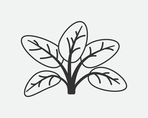 Obraz premium Sprout with leaf vector icon. Plant symbol of nature and environment.