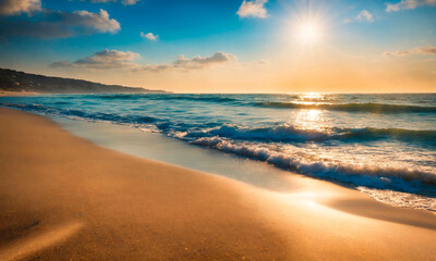 shiny sand on the seashore close-up. Selective focus.