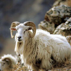 Obraz premium A Ram on the Hillside, Eid Ul Adha Mubarak