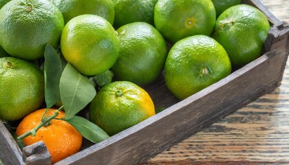 fruit box unripe organic clementines green as limes