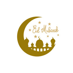 Greeting of ied mubarak with lettering