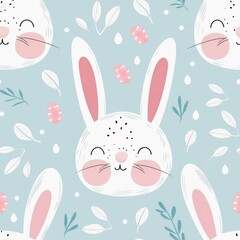 Seamless tilable  2d pattern with Easter bunnies